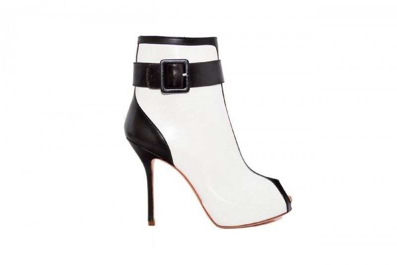Roberto Botticelli Ladies Elegant Calf Leather High Heels Shoes Black and White