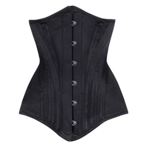 Vintage Goth Long line under bust spiral steel boned corset in 22 inch